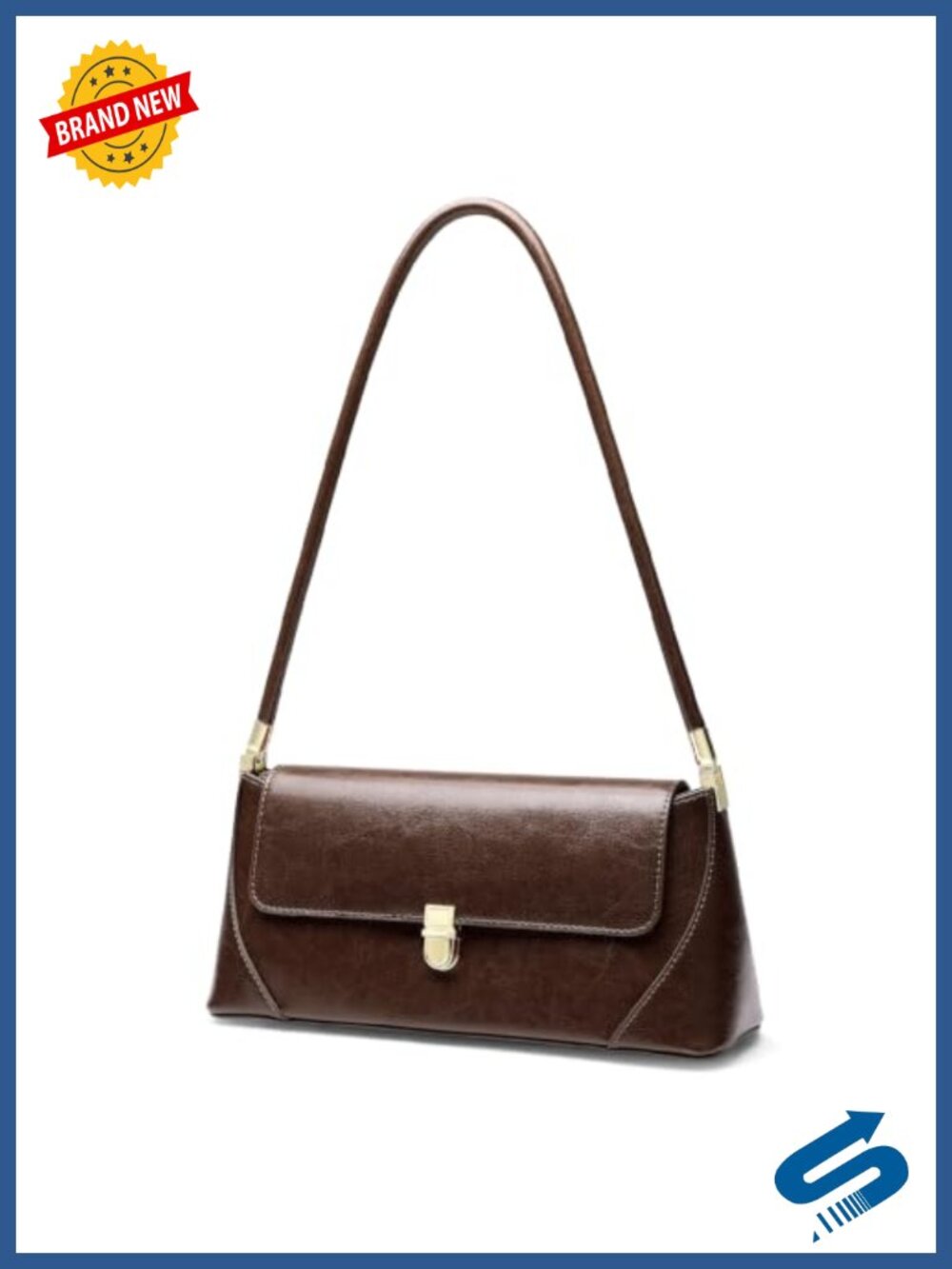 Cowhide Leather Anti-Theft RFID Hobo Shoulder Bag Crossbody Work Purse